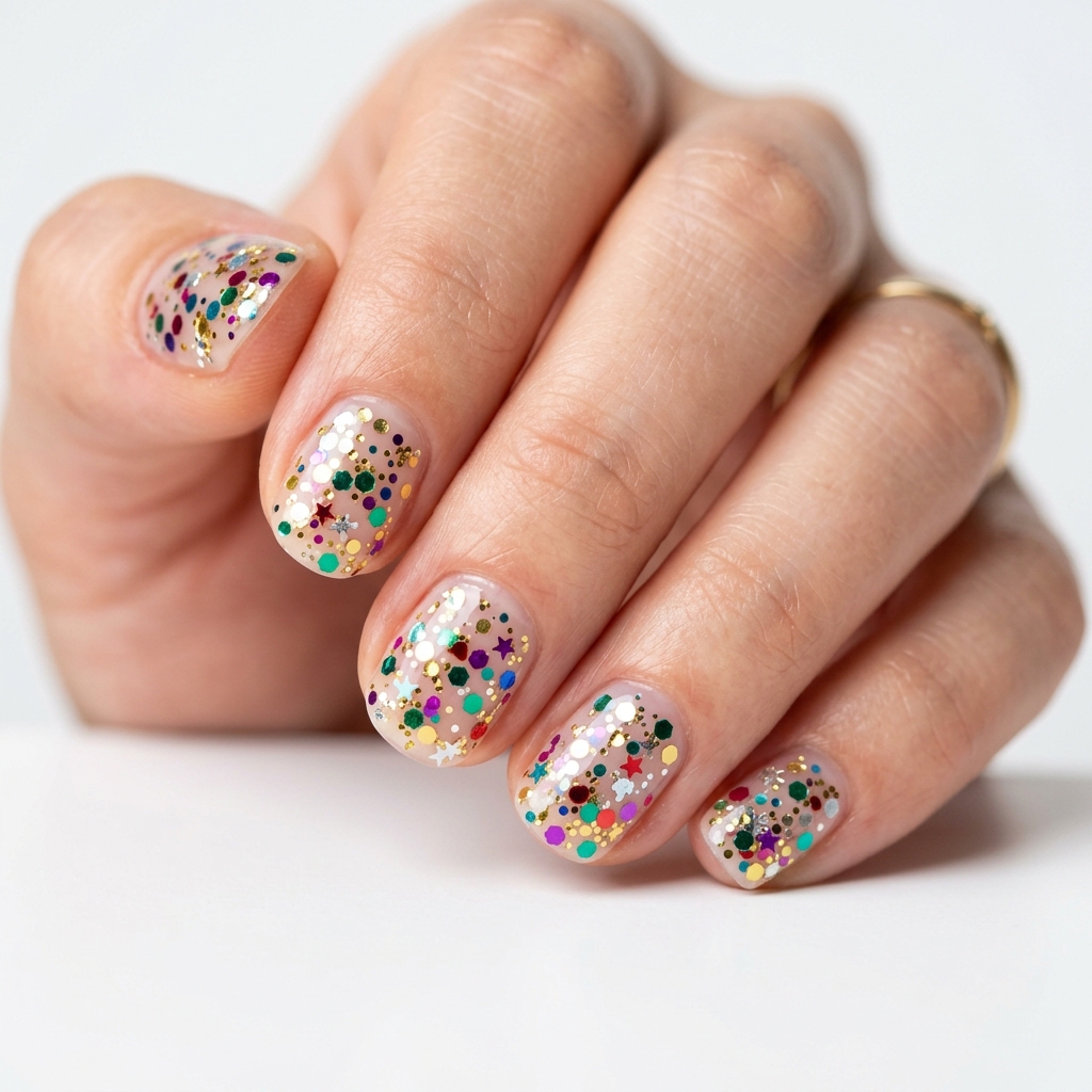27 Stunning New Year Nails Ideas to Ring in the New Year in Style 8 Confetti Nail Art Ideas