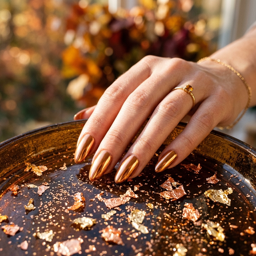 October Nails Ideas: 27 Stunning Looks for the Most Creative Month of the Year 10 October Glitter and Metallic Nails Ideas