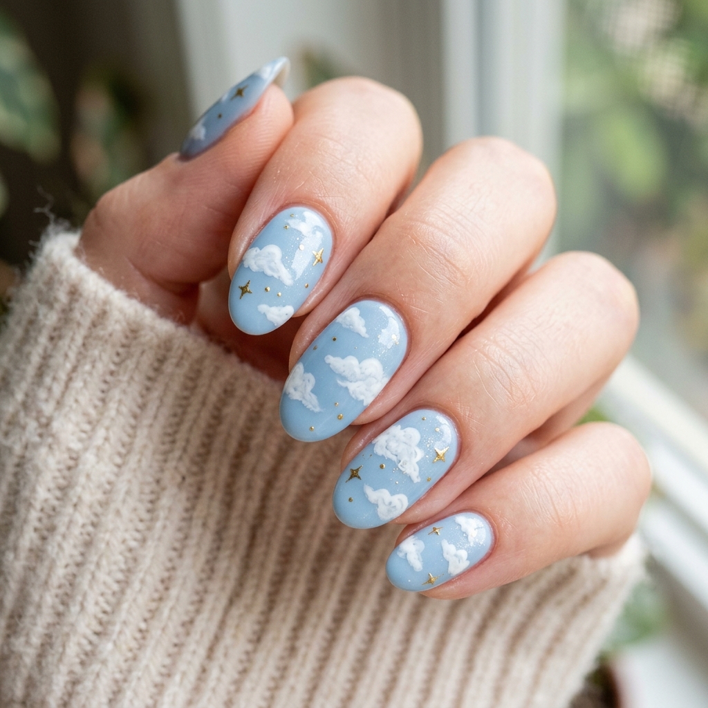 27 Cute Nail Designs: The Ultimate Guide to Sweet, Stylish, and Creative Nail Ideas 17 Cute nail designs with clouds 202605132125