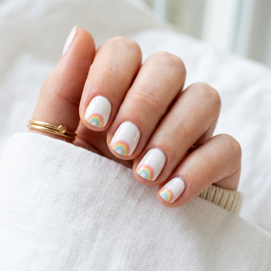 27 Cute Nail Designs: The Ultimate Guide to Sweet, Stylish, and Creative Nail Ideas 19 Cute nail designs with rainbows 202605132128