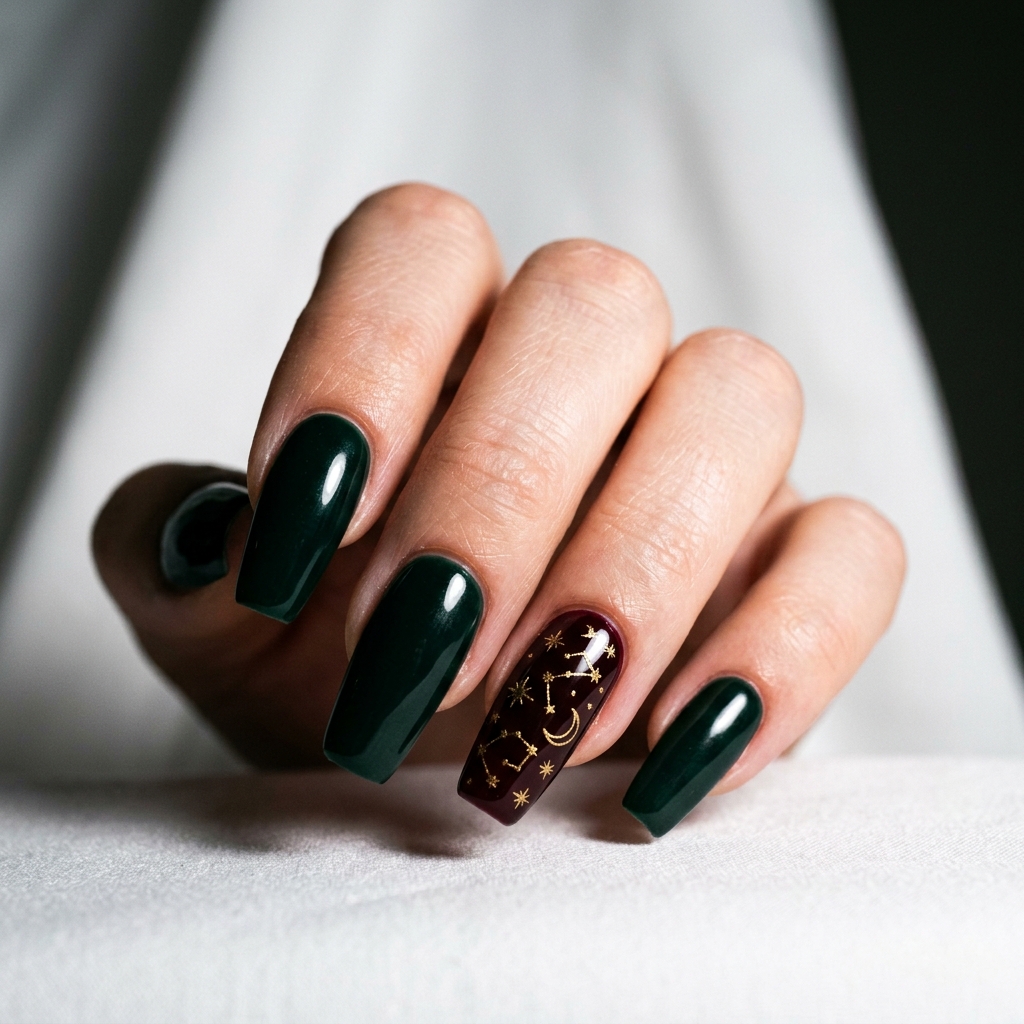 Dark and Moody Christmas Nail Ideas