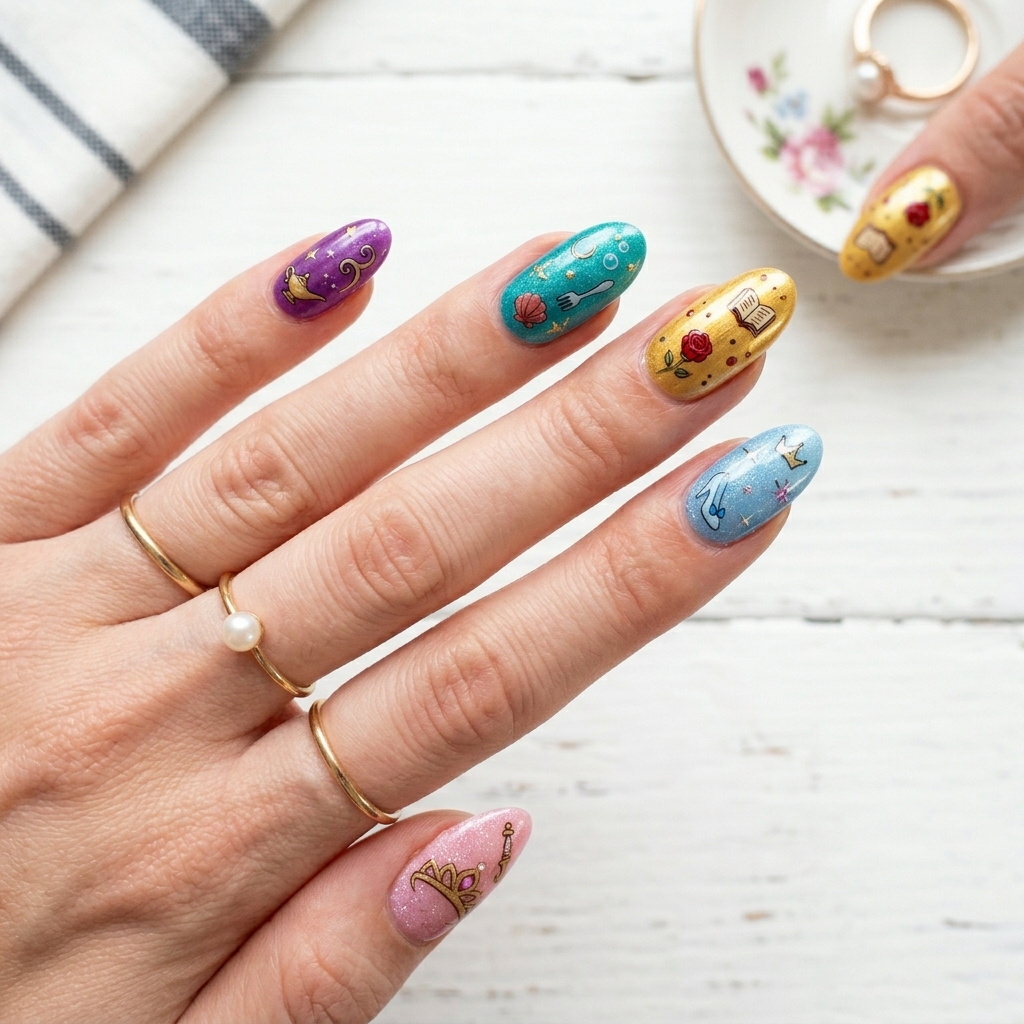 Disney Nails Ideas: 27 Magical Designs to Inspire Your Next Manicure 5 Disney Princess Themed Nails Ideas