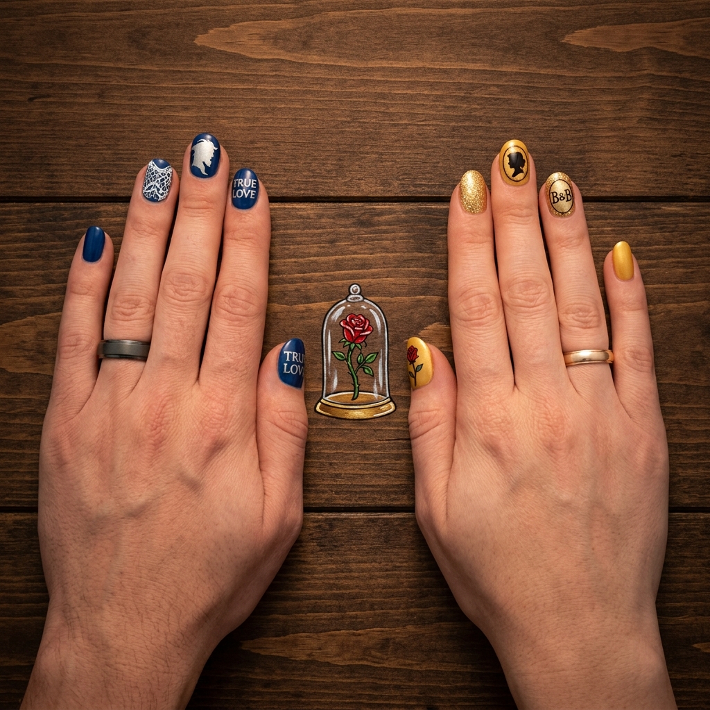 Disney Nails Ideas: 27 Magical Designs to Inspire Your Next Manicure 22 Disney Couples and Duo Nail Art Ideas