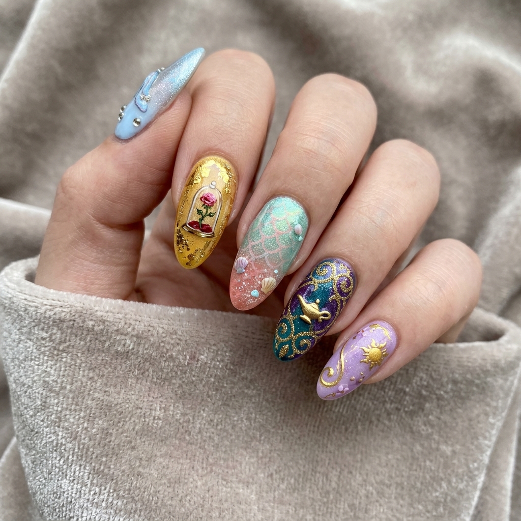 Disney Nails Ideas: 27 Magical Designs to Inspire Your Next Manicure 5 Disney Princess Themed Nails Ideas