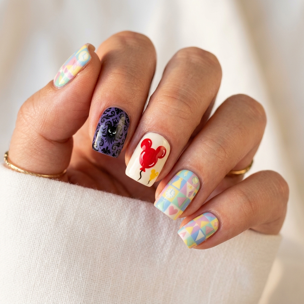 Disney Nails Ideas: 27 Magical Designs to Inspire Your Next Manicure 7 Disney Theme Park Inspired Nails Ideas