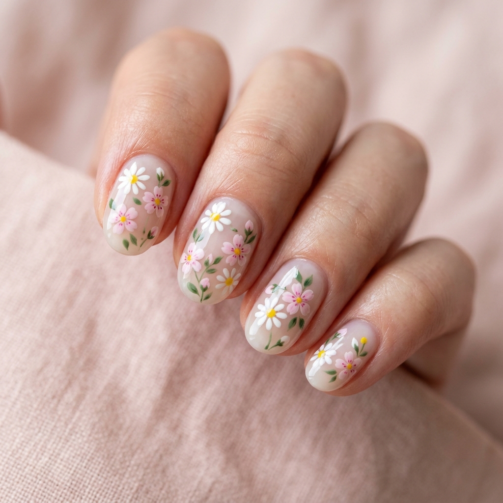 27 Jelly Nails Ideas You Need to Try Right Now 8 Floral Jelly Nails Ideas