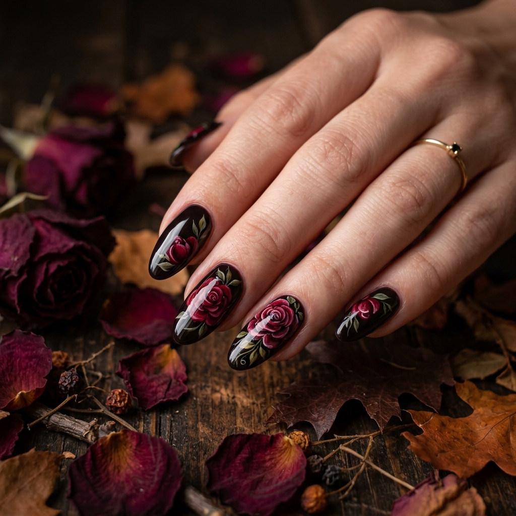 October Nails Ideas: 27 Stunning Looks for the Most Creative Month of the Year 13 October Floral Nails Ideas
