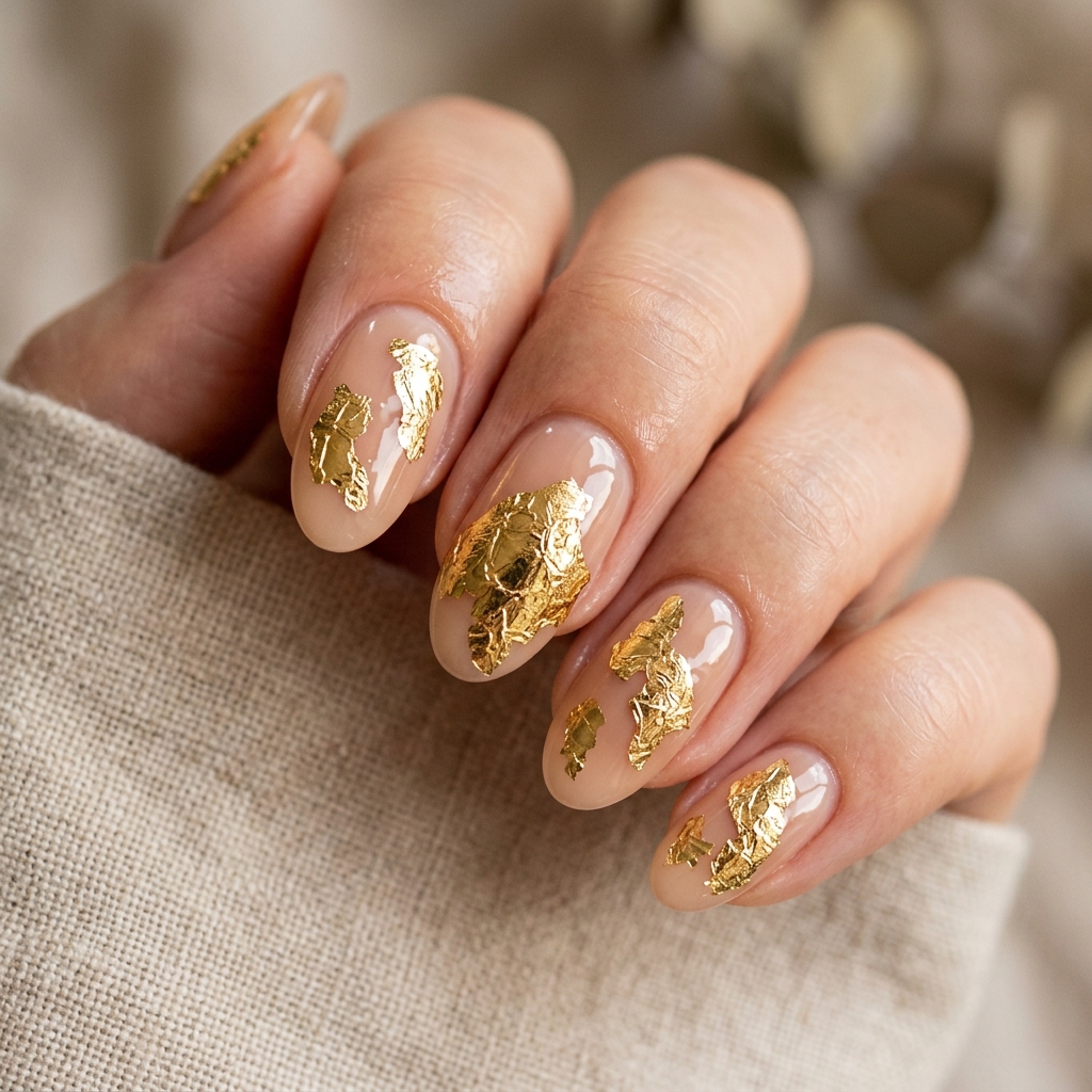 27 Jelly Nails Ideas You Need to Try Right Now 20 Foil Accent Jelly Nail Ideas