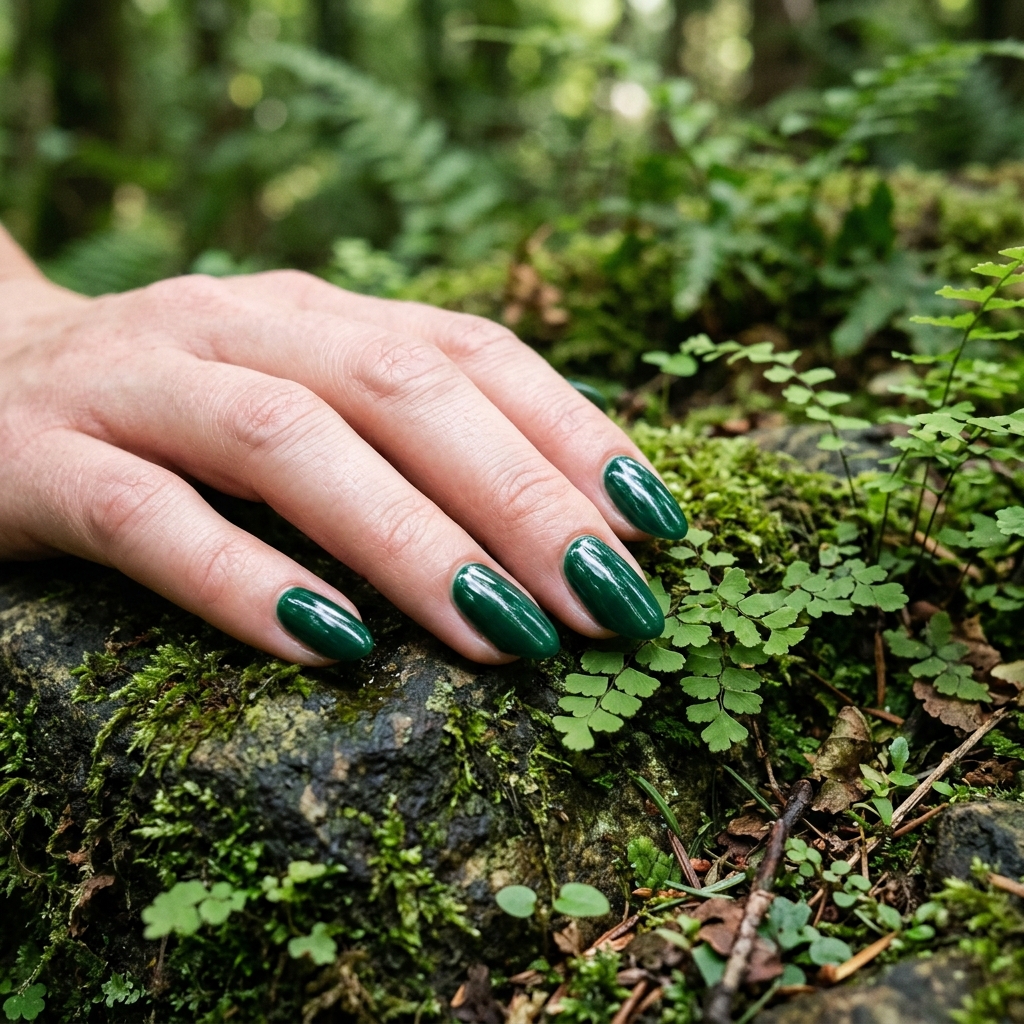 September Nails Ideas: 27 Creative Looks to Welcome the New Season 12 September Forest Green Nails Ideas