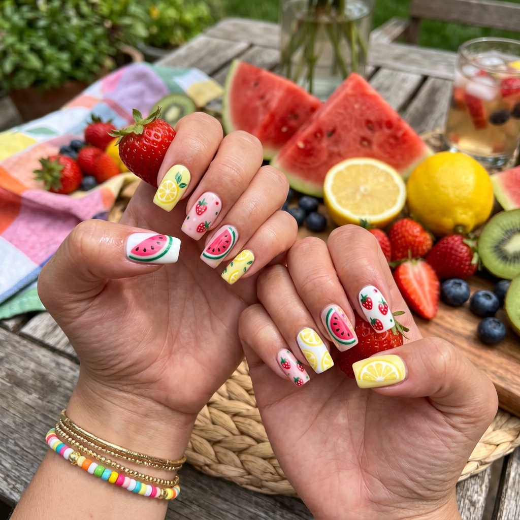27 Summer Nail Ideas That Are Totally Trending Right Now 25 Fruit-Inspired Summer Nail Ideas