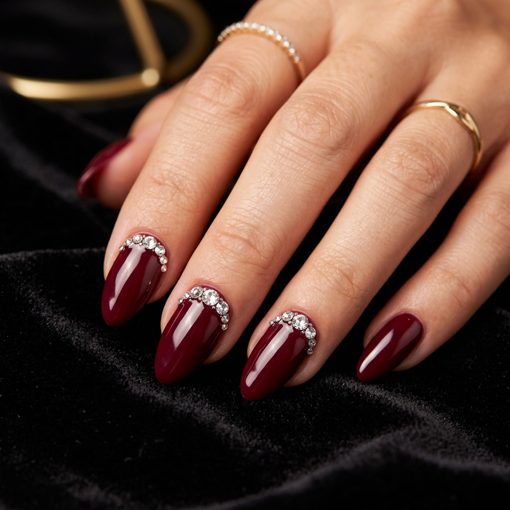 Gel Nail Designs Ideas: 27 Stunning Looks Worth Saving for Your Next Appointment 14 Gel Nail Designs with Rhinestones Ideas