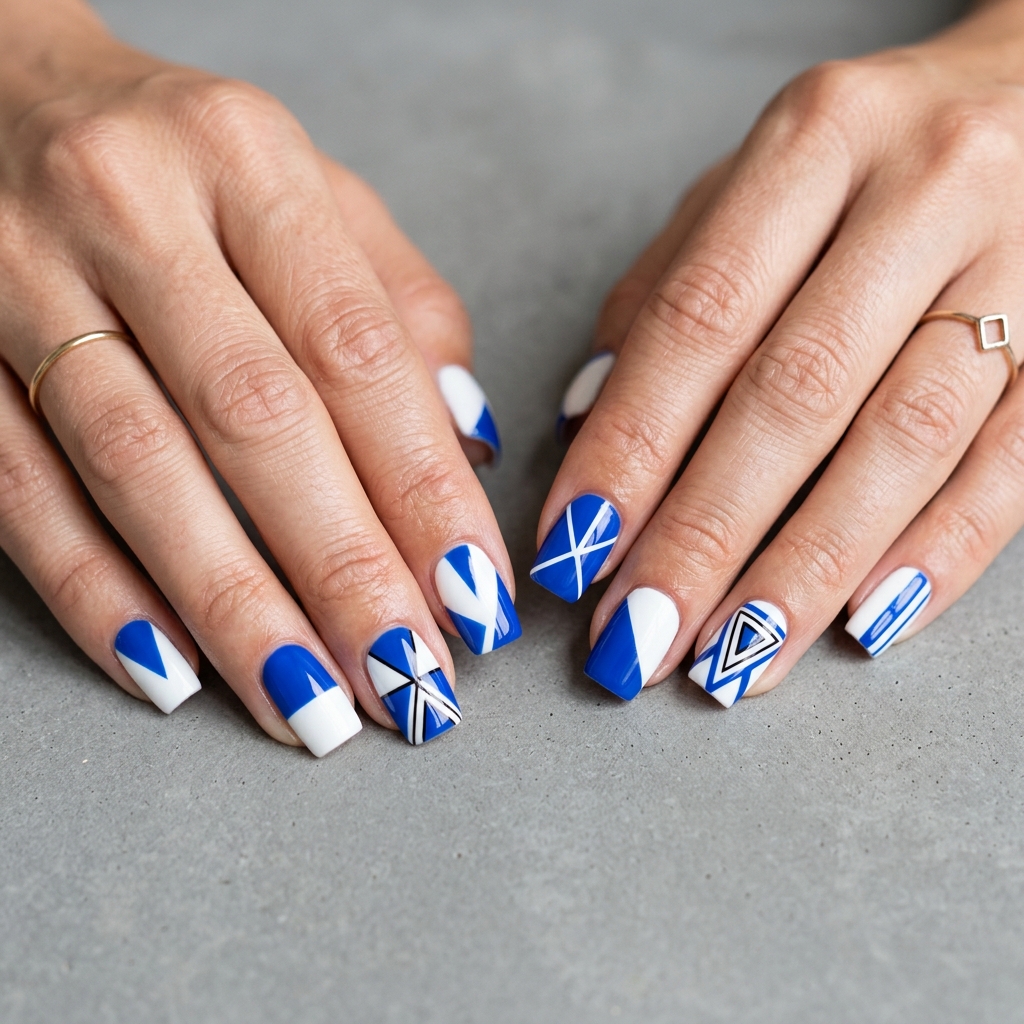 27 Summer Nail Ideas That Are Totally Trending Right Now 18 Geometric Summer Nail Ideas