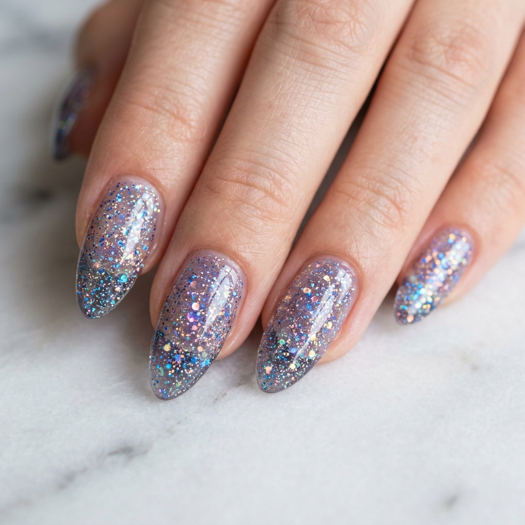 27 Jelly Nails Ideas You Need to Try Right Now 6 Glitter Infused Jelly Nails Ideas