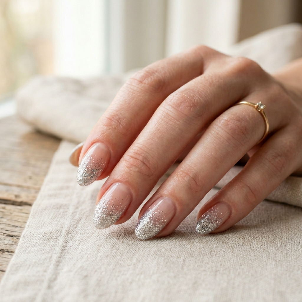 27 Stunning New Year Nails Ideas to Ring in the New Year in Style 20 Glitter Ombre Short Nails Ideas