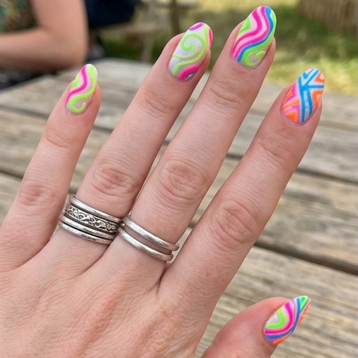 30 neon nail designs: How to Balance Bold Nail Colors Like a Pro 31 Neon Glow in the Dark Nail Designs