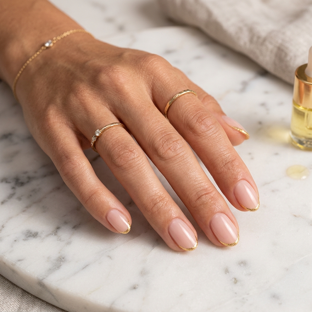 Minimalist Nails Ideas: Your Ultimate Guide to Clean and Elegant Nail Art 18 Gold Accent Minimalist Nails Ideas