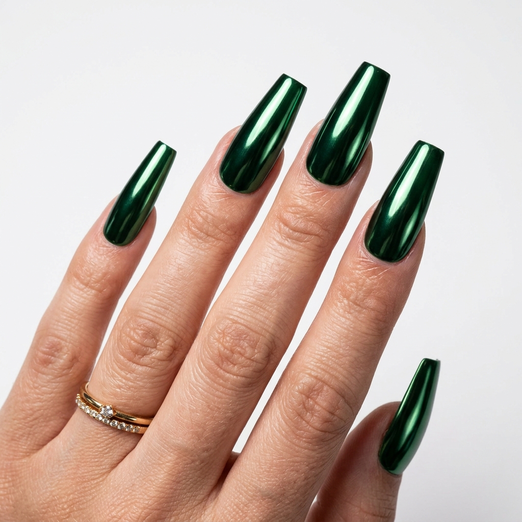 27 Stunning Green Nail Designs Ideas to Inspire Your Next Manicure 25 Green Coffin Nail Designs Ideas 202605122216