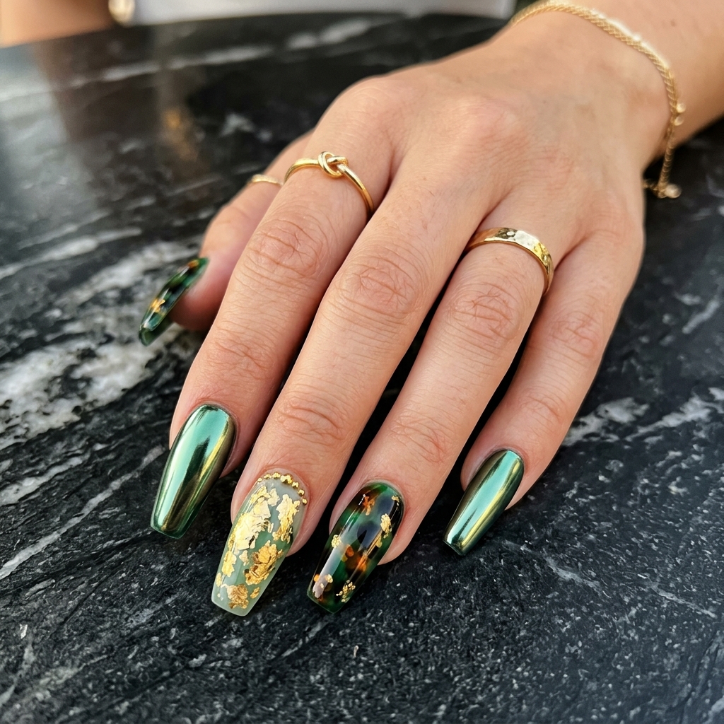 27 Stunning Green Nail Designs Ideas to Inspire Your Next Manicure 29