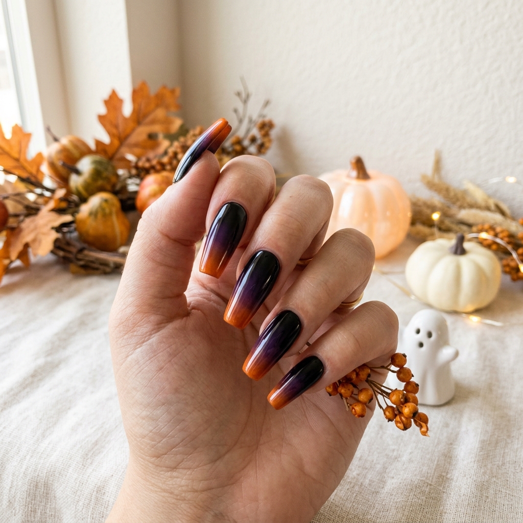 Halloween Ombre Nail Ideas