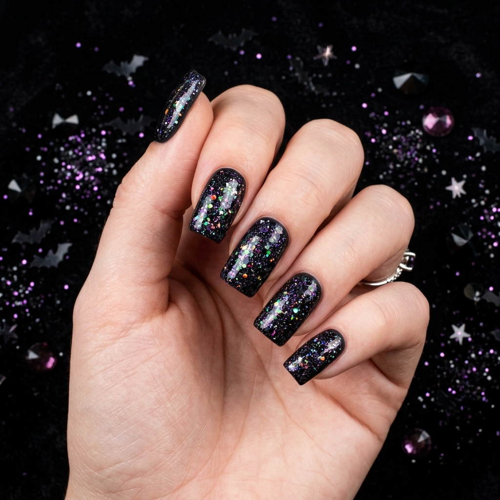 Halloween Glitter Nail Ideas