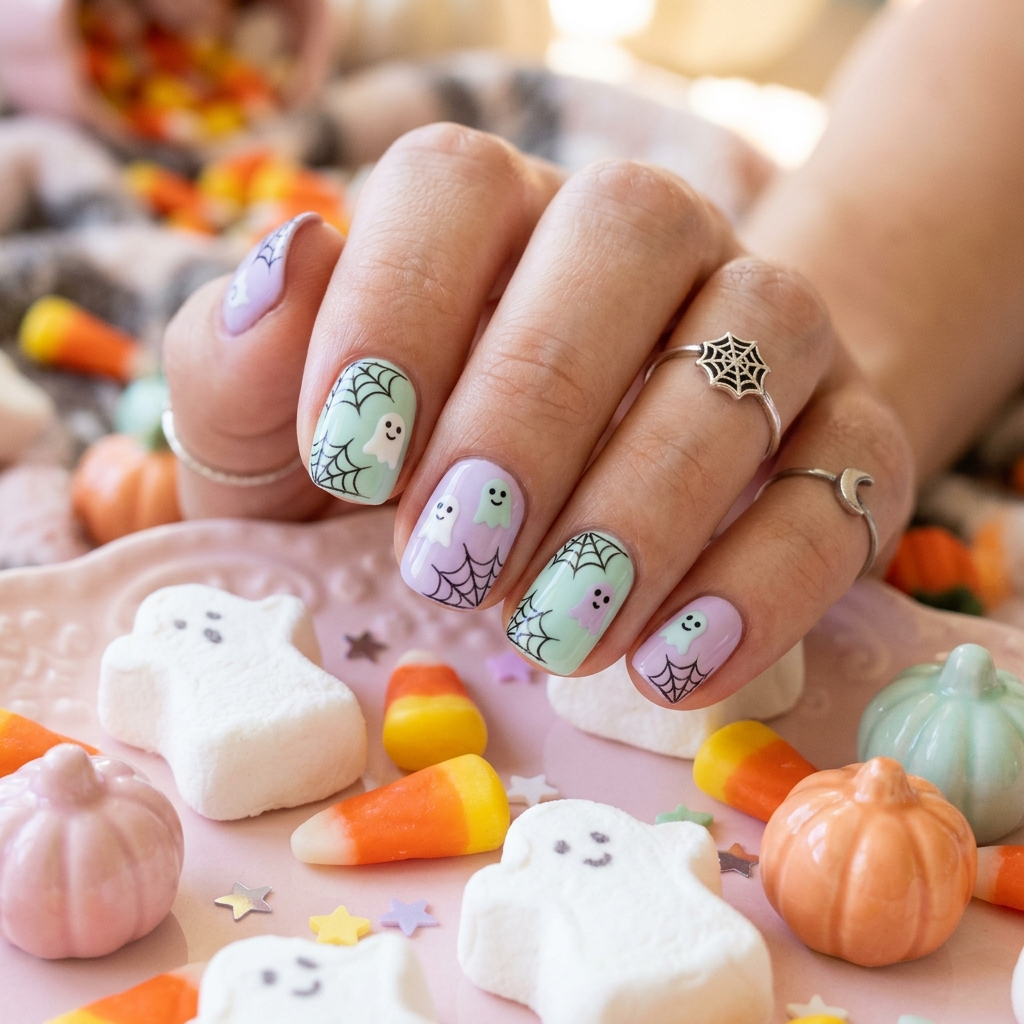 Halloween Pastel Nail Ideas