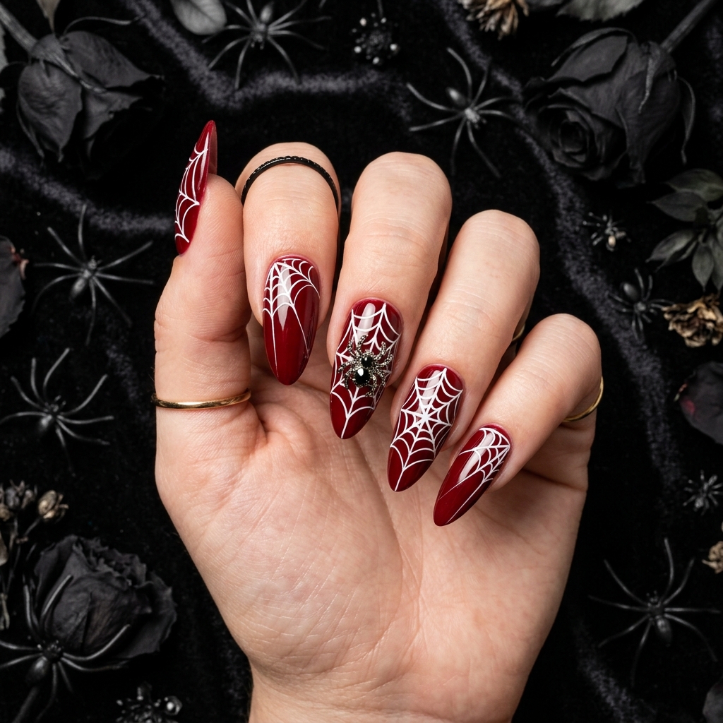 Halloween Spider Web Nail Ideas