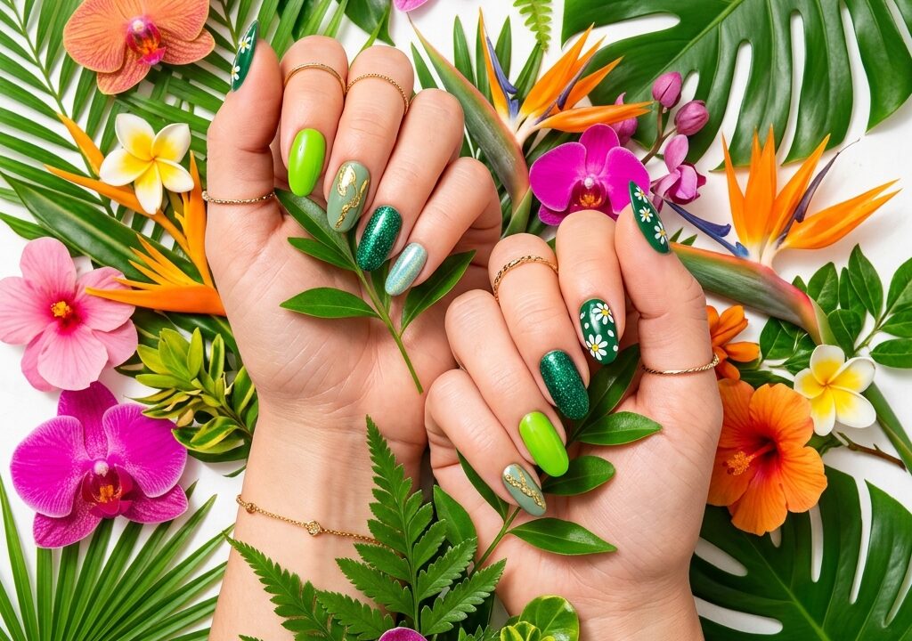 green nail designs