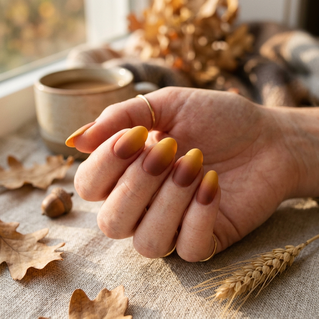 30 Fall Ombre Nails Ideas That Are Simply Stunning 23 Harvest Gold and Sienna Ombre Nails