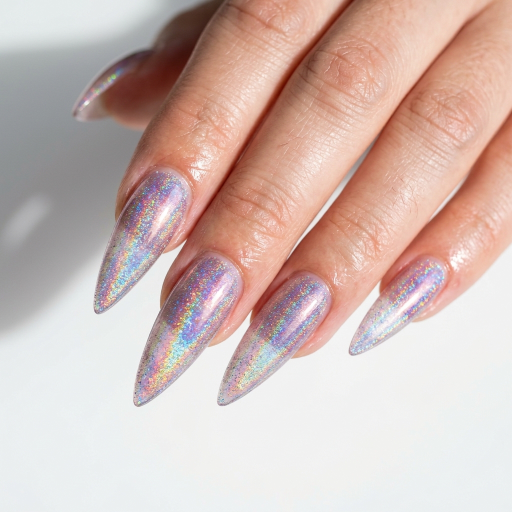 27 Jelly Nails Ideas You Need to Try Right Now 9 Holographic Jelly Nails Ideas