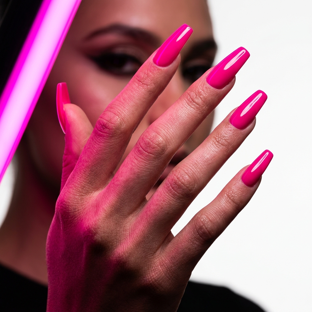 27 Pink Nail Designs Ideas: Stunning Looks to Inspire Your Next Manicure 4 Hot Pink Nail Designs