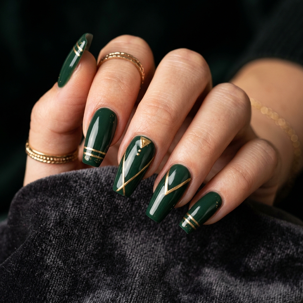 27 Stunning Green Nail Designs Ideas to Inspire Your Next Manicure 20 Hunter Green Nail Designs Ideas 202605122211
