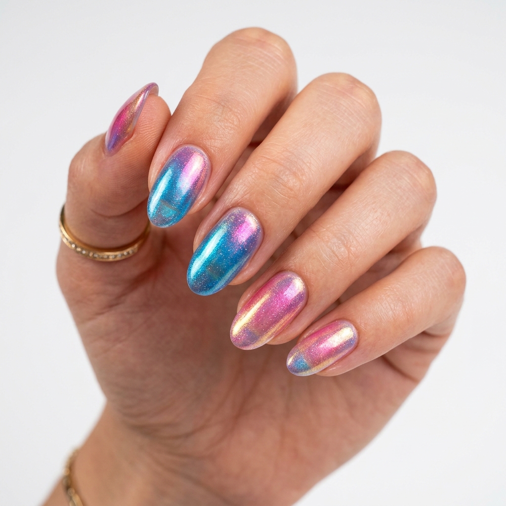 27 Jelly Nails Ideas You Need to Try Right Now 15 Iridescent Jelly Nails Ideas