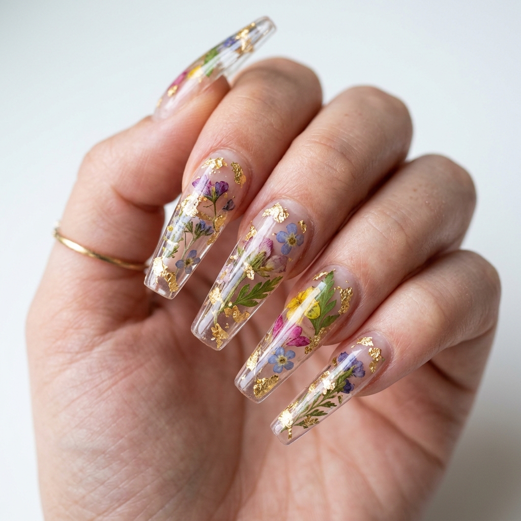 30Long Nail Designs: Stunning Ideas to Inspire Your Next Manicure 25 Encapsulated Long Nail Designs