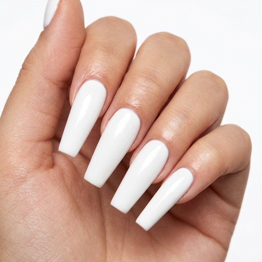 30Long Nail Designs: Stunning Ideas to Inspire Your Next Manicure 20 White Long Nail Designs