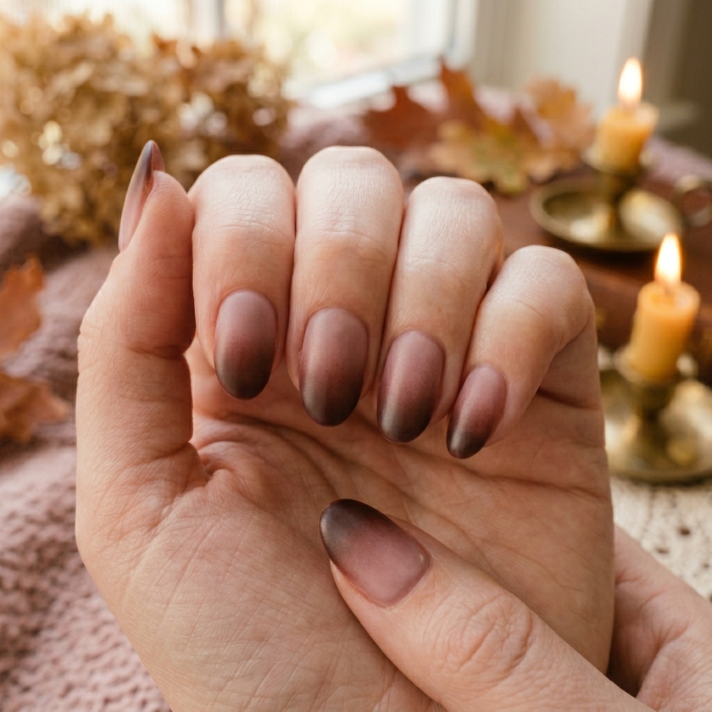 30 Fall Ombre Nails Ideas That Are Simply Stunning 21 Mahogany and Dusty Pink Ombre Nails