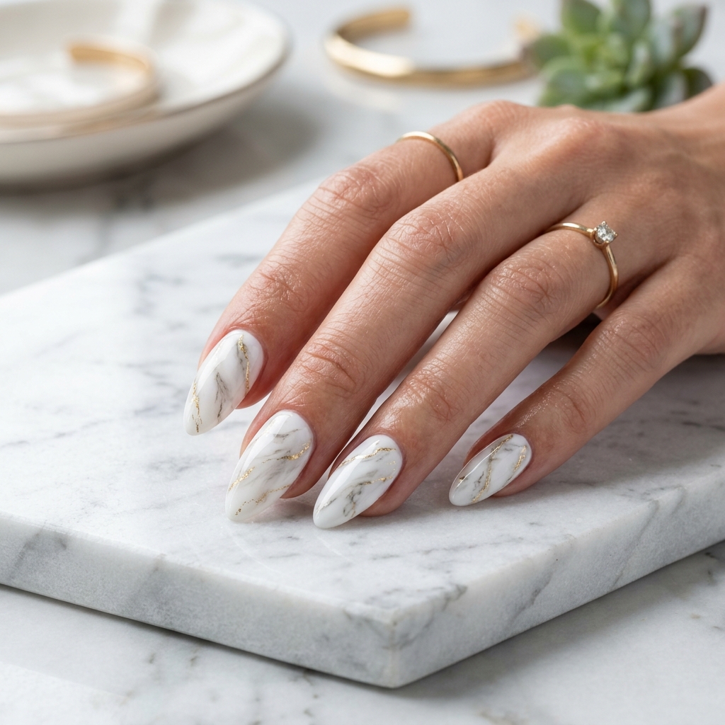 Gel Nail Designs Ideas: 27 Stunning Looks Worth Saving for Your Next Appointment 23 Marble Gel Nail Designs Ideas