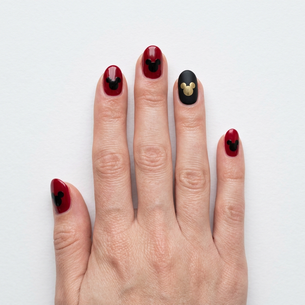 Disney Nails Ideas: 27 Magical Designs to Inspire Your Next Manicure 3 Mickey Mouse Silhouette Nails Ideas
