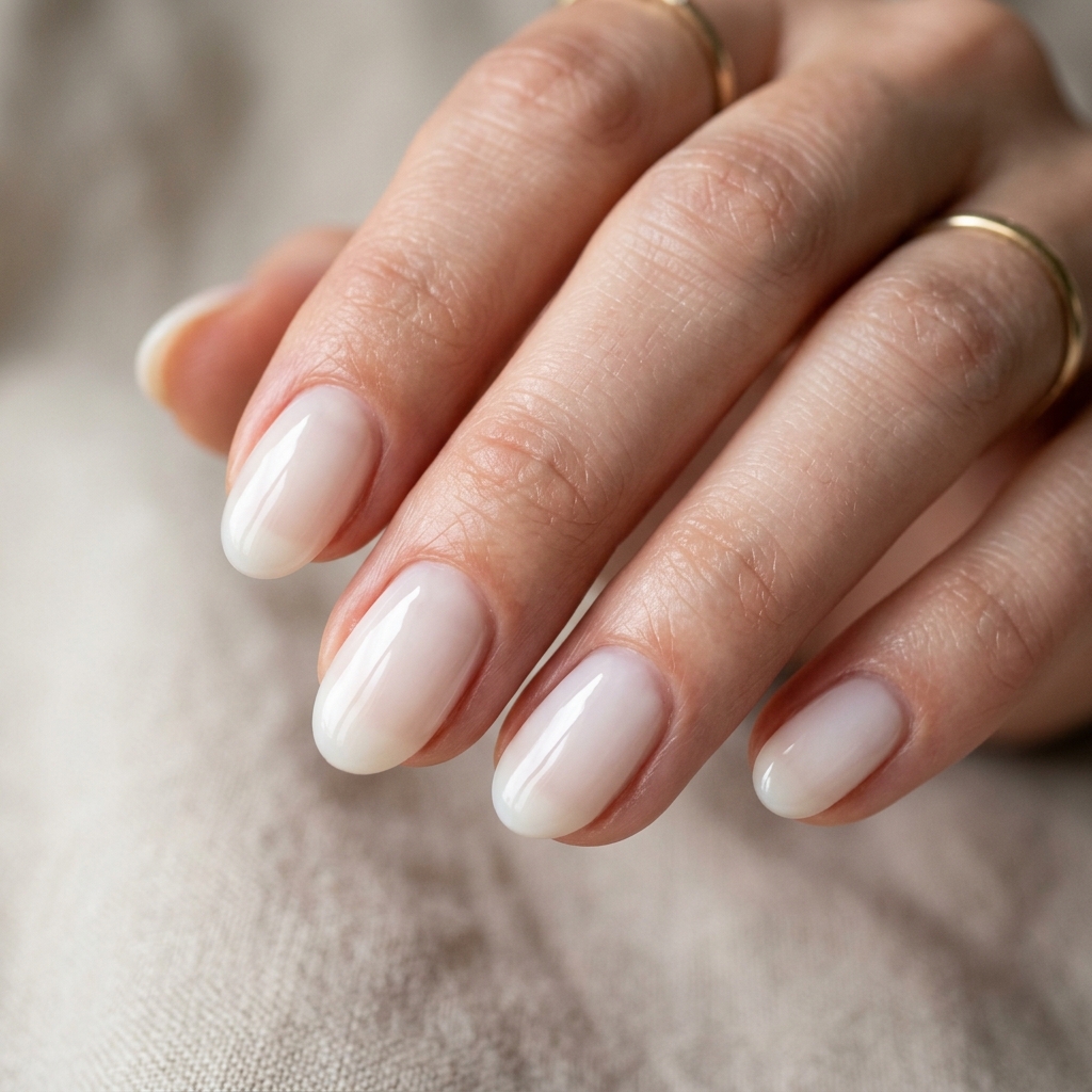 27 Jelly Nails Ideas You Need to Try Right Now 4 Milky White Jelly Nail Ideas