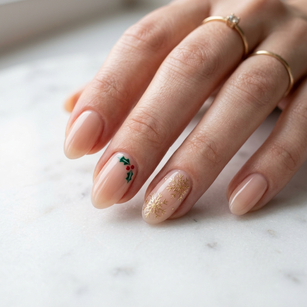 Minimalist Christmas Nail Ideas