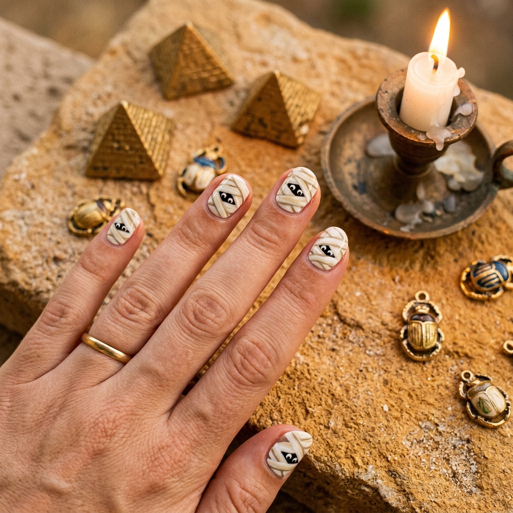 Halloween Mummy Nail Ideas