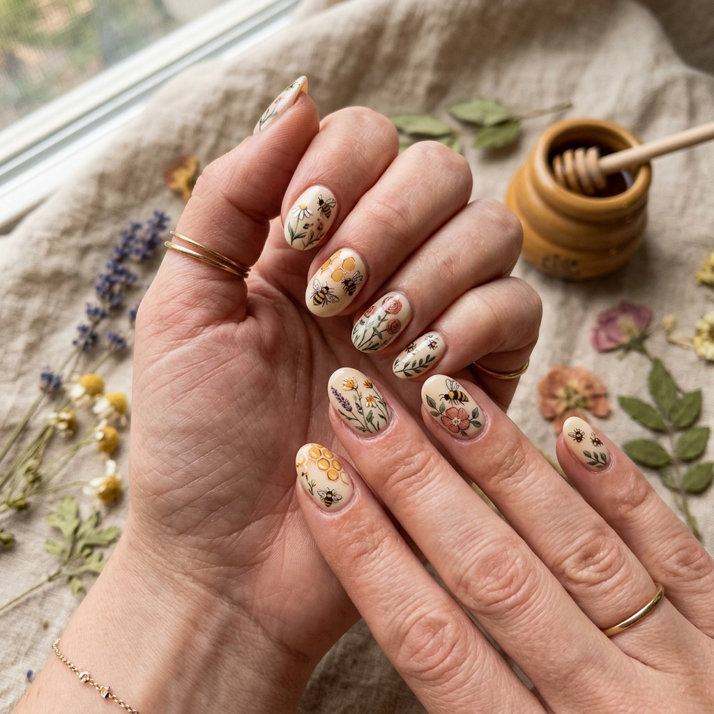 Spring Nail Designs: 27 Fresh and Beautiful Ideas for Your Next Manicure 24 Spring Nail Designs with Cottagecore Aesthetic Ideas