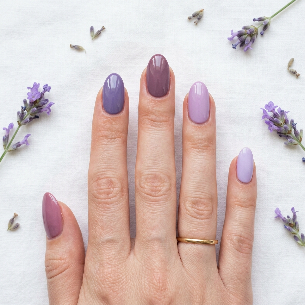 Spring Nail Designs: 27 Fresh and Beautiful Ideas for Your Next Manicure 15 Spring Nail Designs with Lavender and Purple Tones Ideas