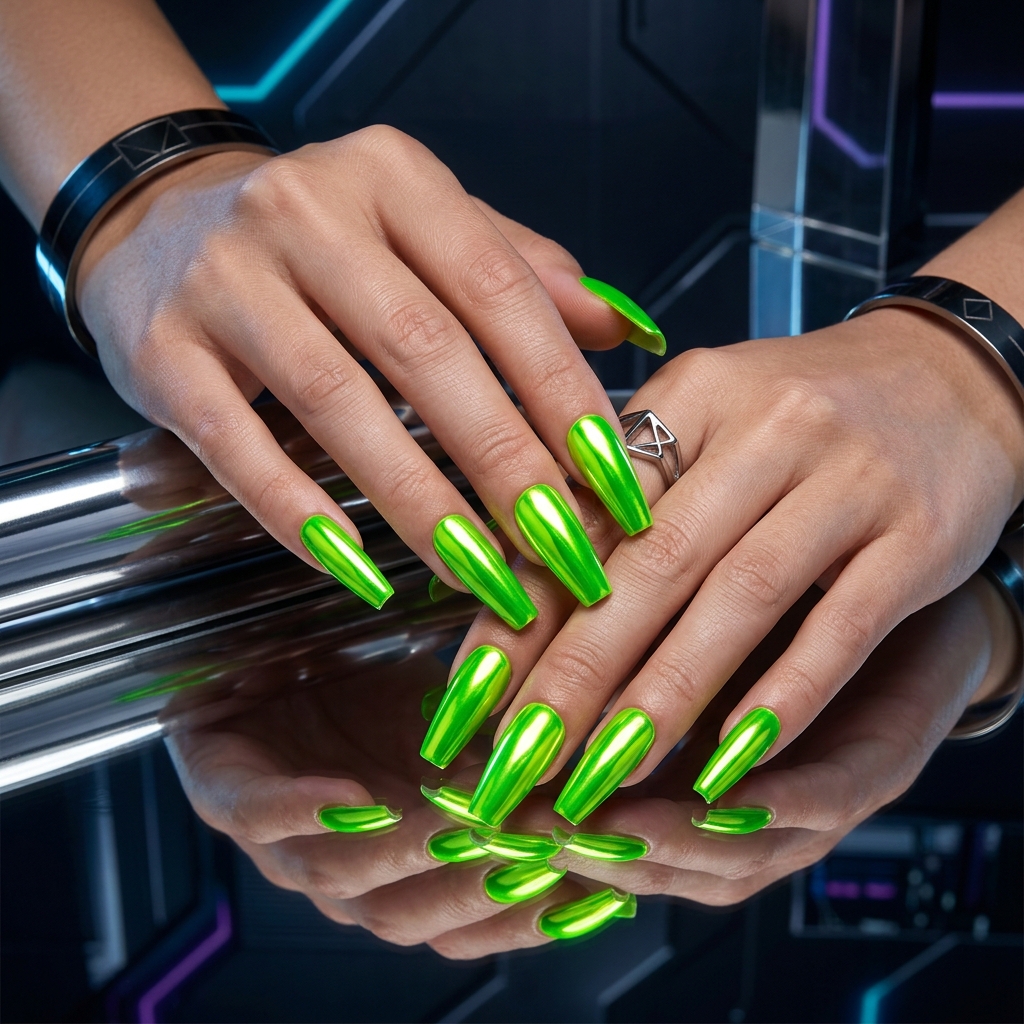30 neon nail designs: How to Balance Bold Nail Colors Like a Pro 17 Neon Chrome Nail Designs