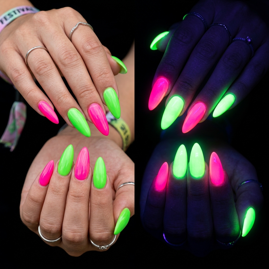 30 neon nail designs: How to Balance Bold Nail Colors Like a Pro 31 Neon Glow in the Dark Nail Designs