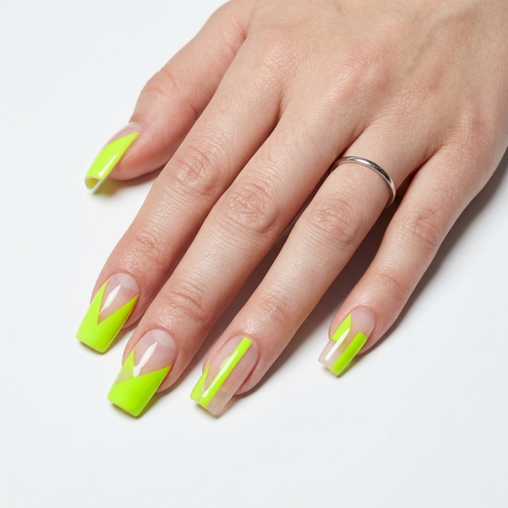 30 neon nail designs: How to Balance Bold Nail Colors Like a Pro 21 Negative Space Neon Nail Designs