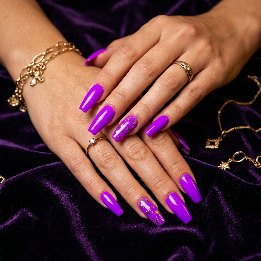 30 neon nail designs: How to Balance Bold Nail Colors Like a Pro 7 Purple Neon Nail Designs