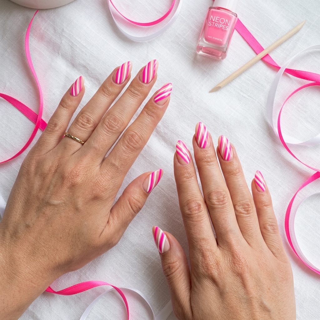 30 neon nail designs: How to Balance Bold Nail Colors Like a Pro 22 Striped Neon Nail Designs