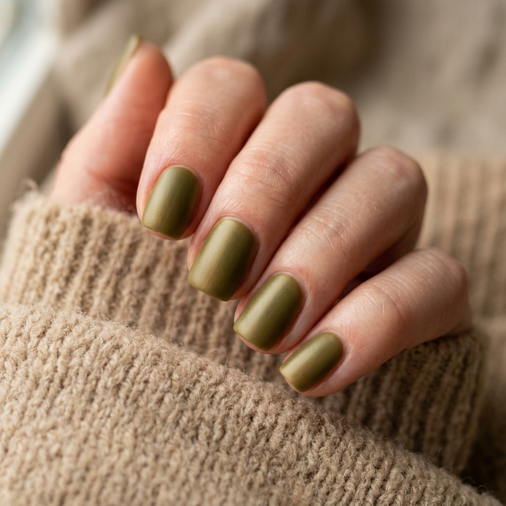 27 Stunning Green Nail Designs Ideas to Inspire Your Next Manicure 5 Olive green nail designs ideas 202605122200