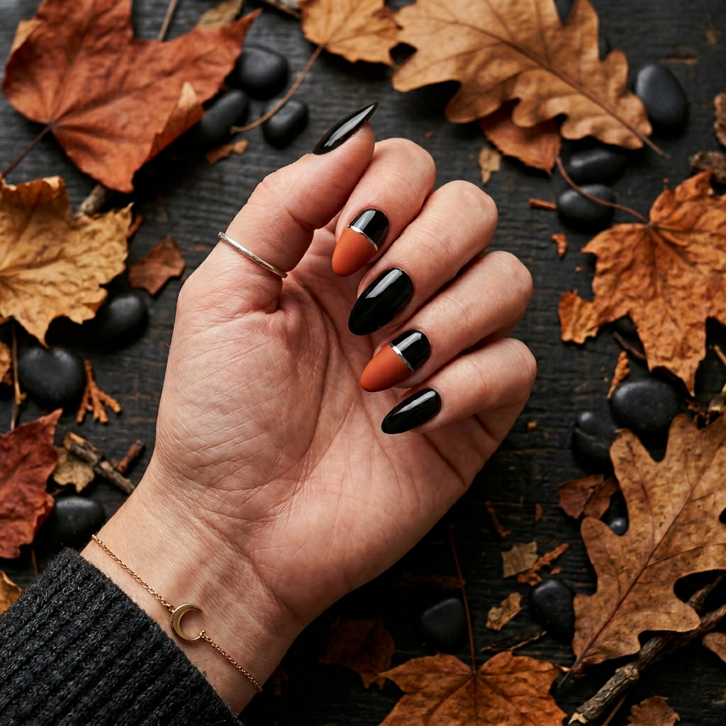 October Nails Ideas: 27 Stunning Looks for the Most Creative Month of the Year 6 October Orange and Black Nails Ideas