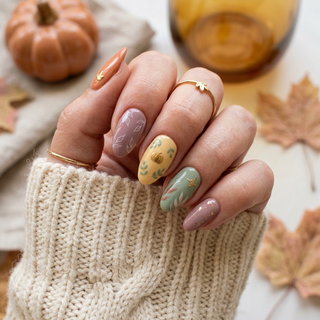 Thanksgiving Nails Ideas: The Ultimate Guide to Festive Manicures This Season 27 Pastel Fall Thanksgiving Nails Ideas
